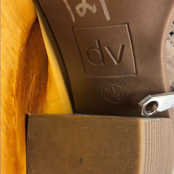 DV by Dolce Vita Khaki Ankle Booties with Chunky Heel - Stacked Heeled Boots 7.5 - Picture 7 of 9